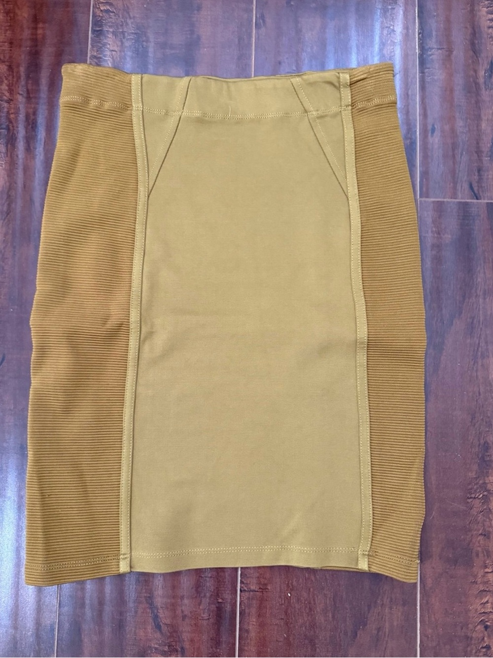 BCBG Mustard Panel Pencil Skirt - Women